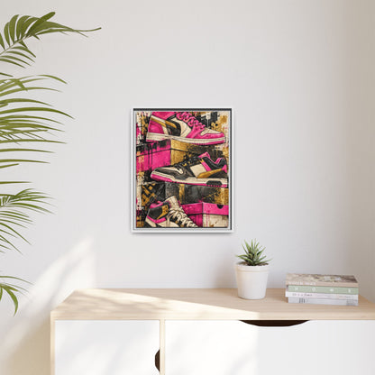 Urban Sole Matte Canvas, Framed Pink Sneaker Wall Art