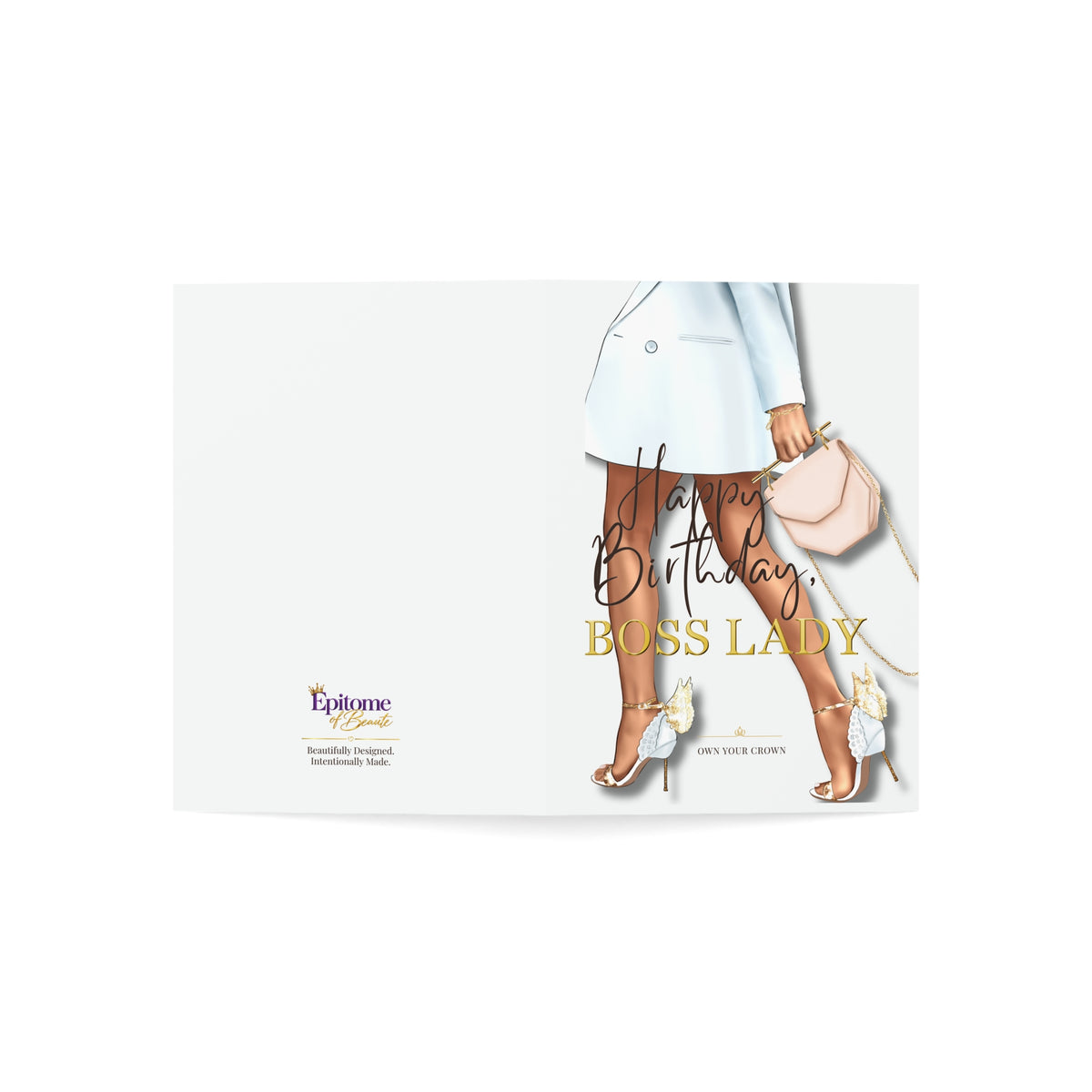 Boss Lady Birthday Greeting Cards - Stylish & Elegant (1 & 10pcs)