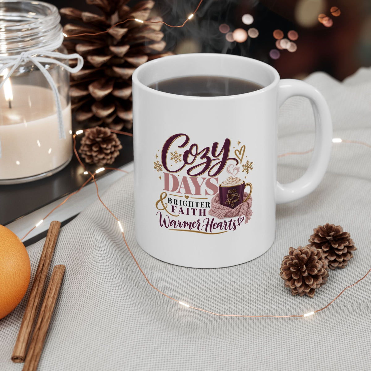Cozy Days & Brighter Faith | Coffee Mug