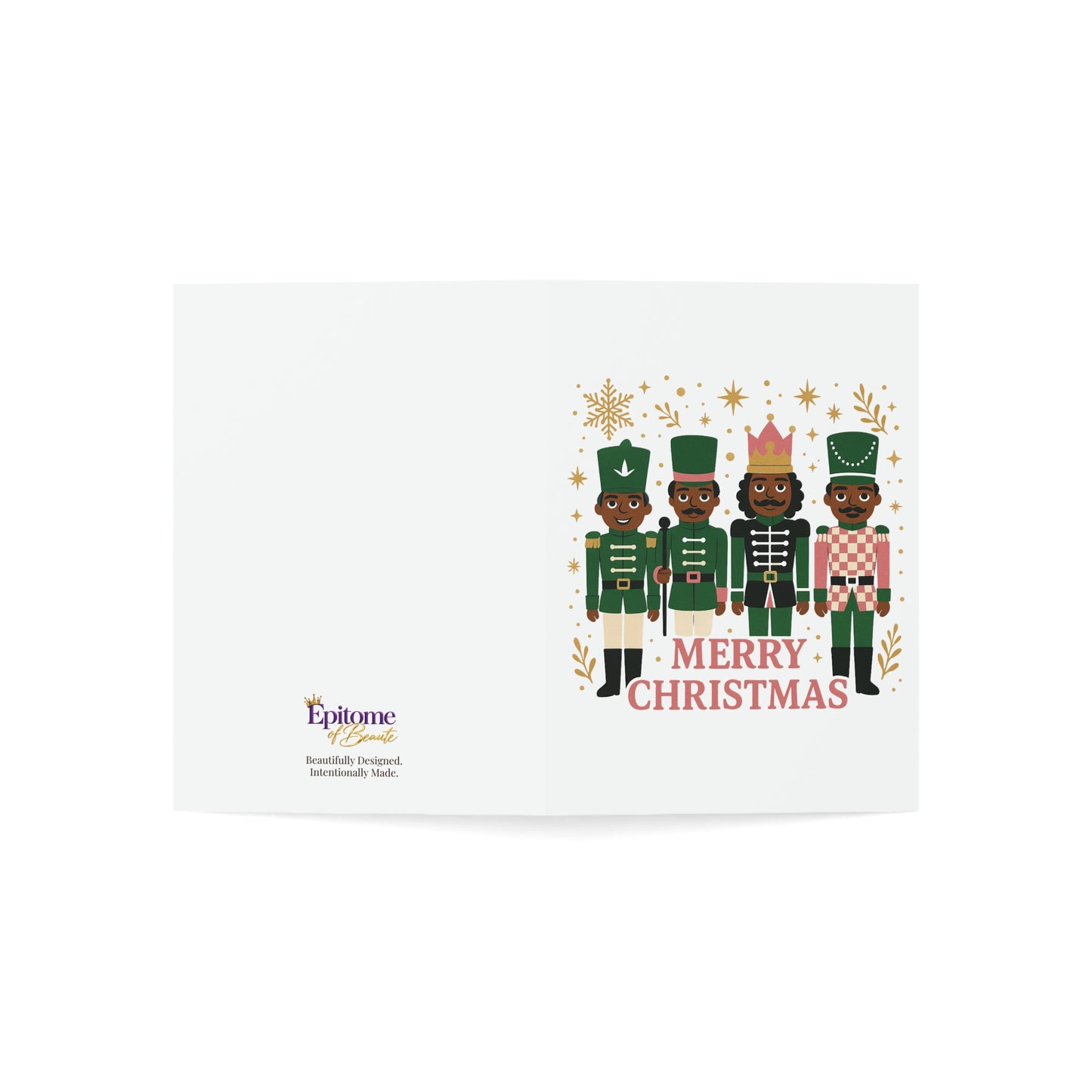 Merry Christmas Black Nutcracker Greeting Cards