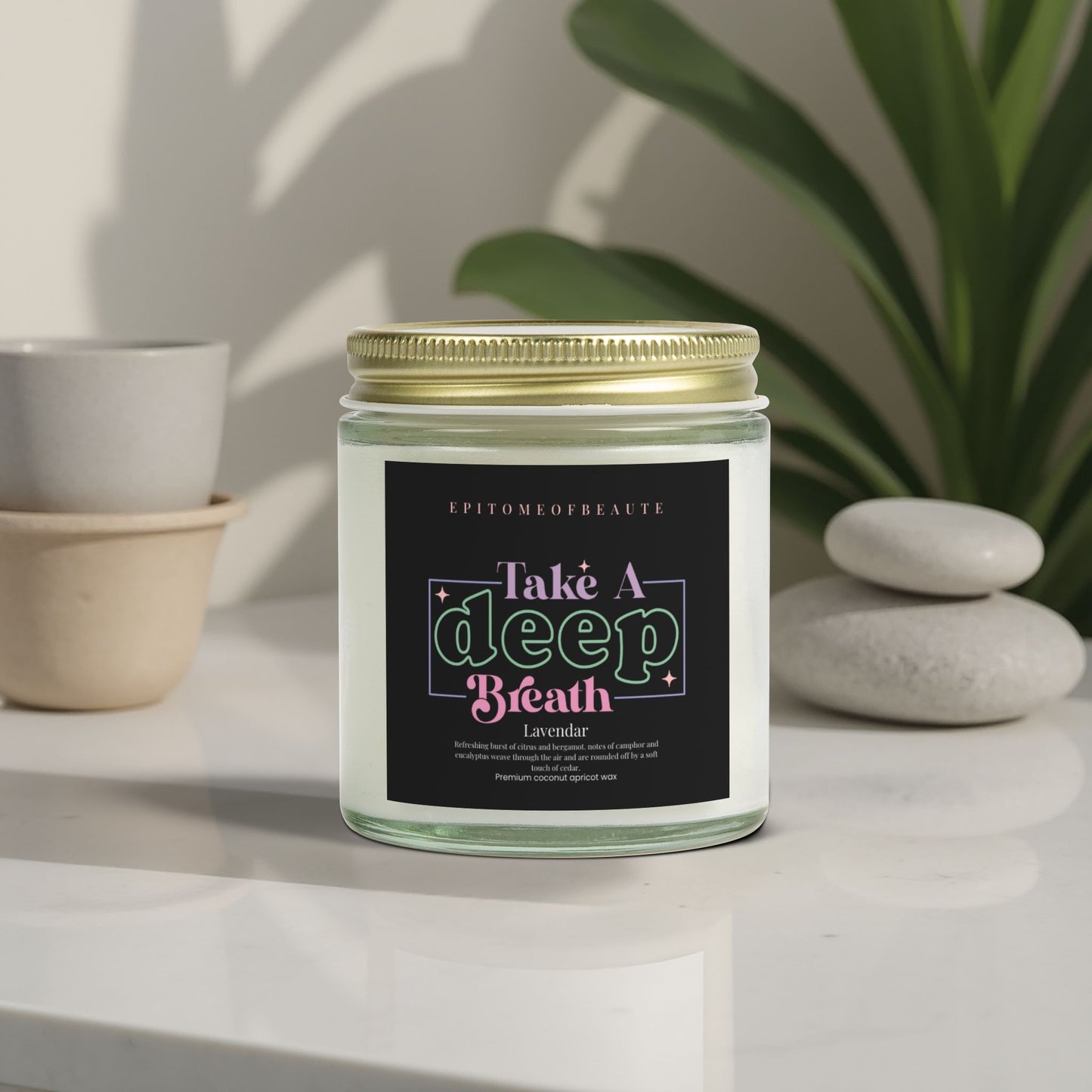 Lavender Scented Candle - 'Take A Deep Breath' -