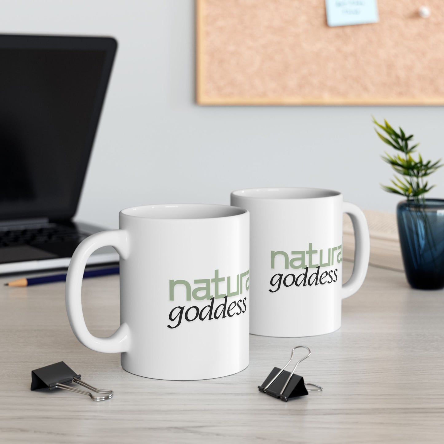 Natural Goodness Ceramic Mug — Organic Green Coffee Cup (11oz)