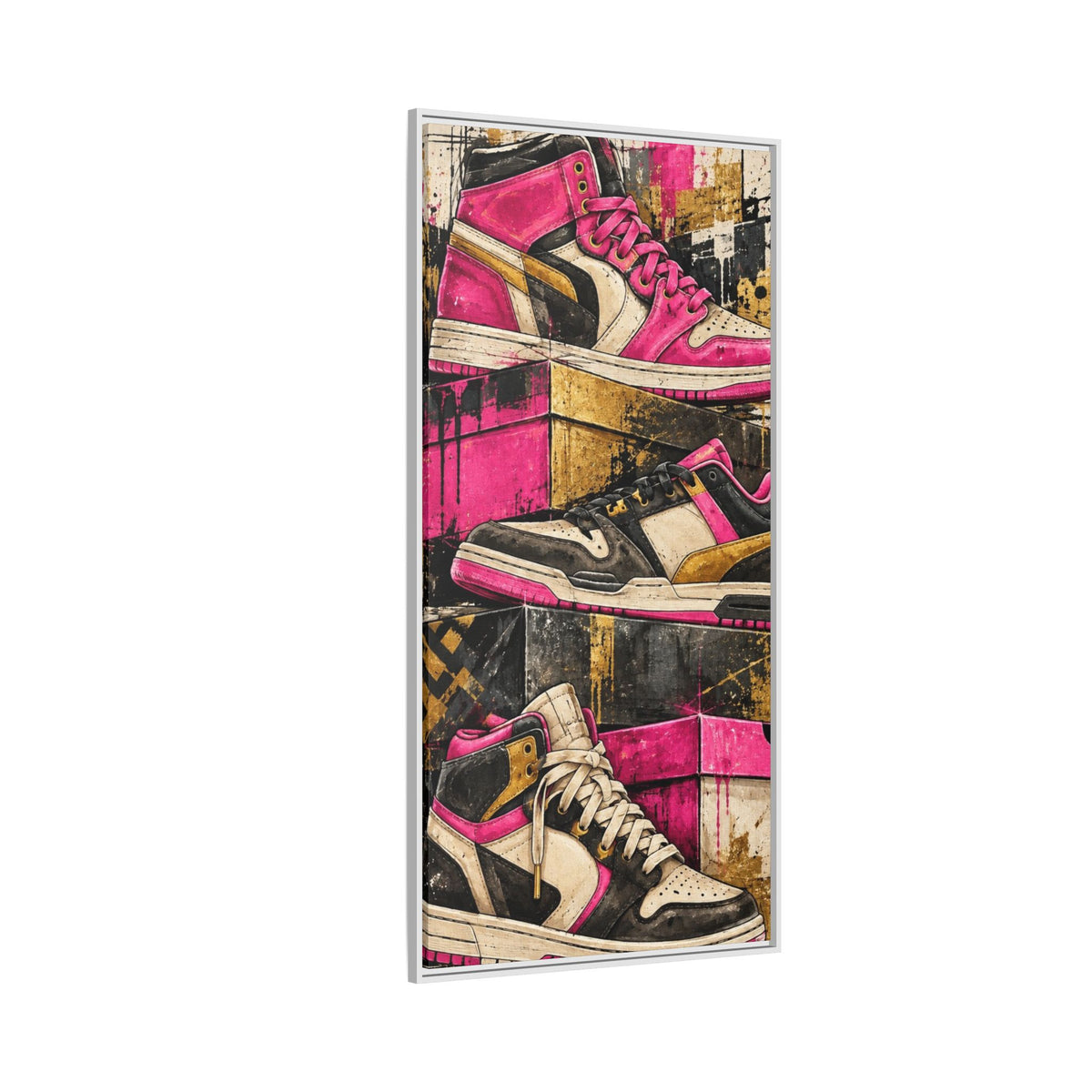 Urban Sole Matte Canvas, Framed Pink Sneaker Wall Art