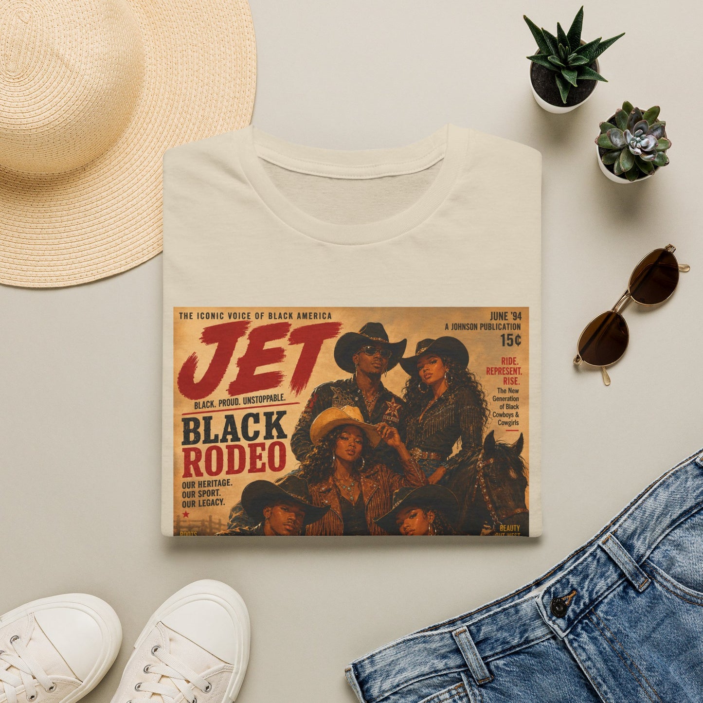 Jet Magazine Black Rodeo Graphic T-Shirt | Western Culture Tee