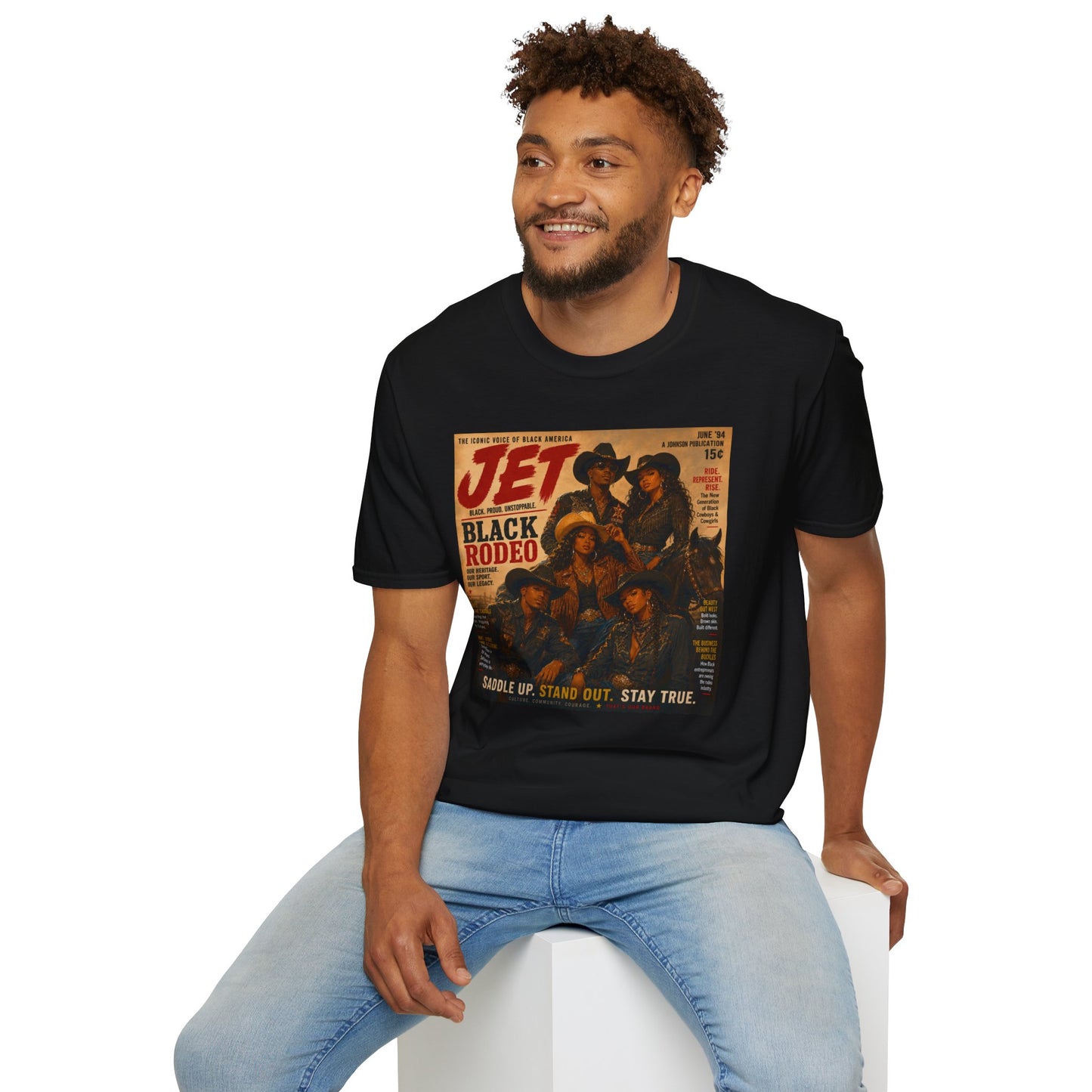 Jet Magazine Black Rodeo Graphic T-Shirt | Western Culture Tee