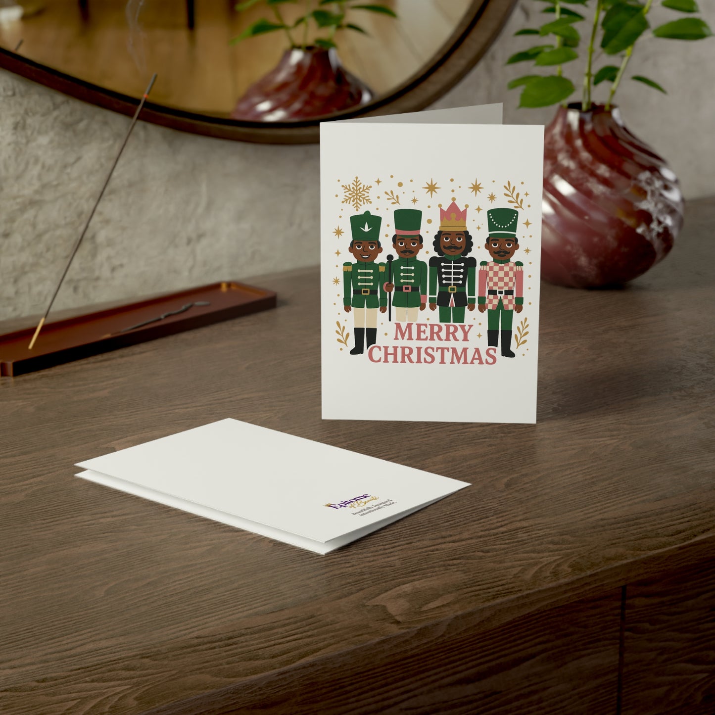 Merry Christmas Black Nutcracker Greeting Cards