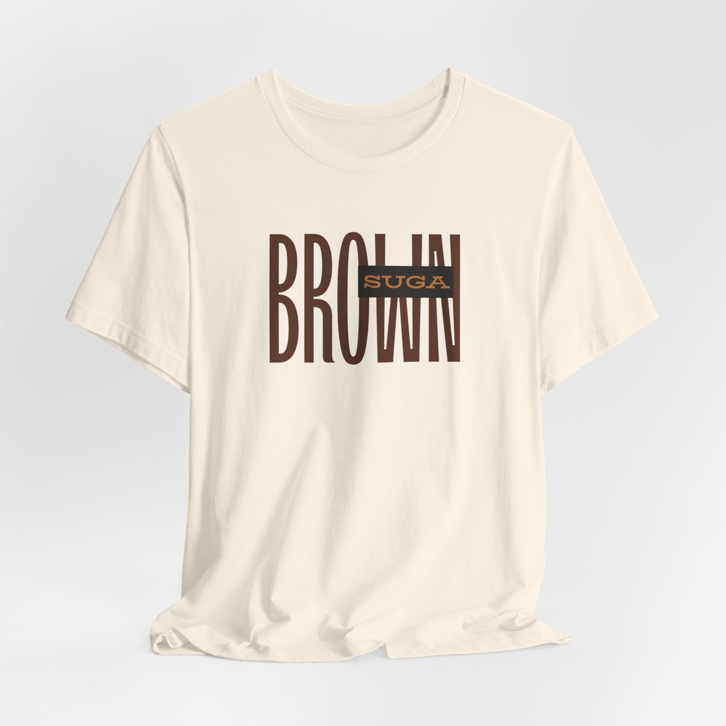 Brown Suga Tee – Retro Brown Typography T-Shirt