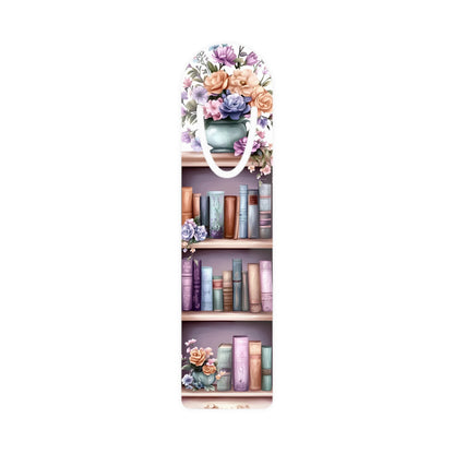 Floral Bookshelf Metal Bookmark - Aesthetic Reading Accessory for Book Lovers