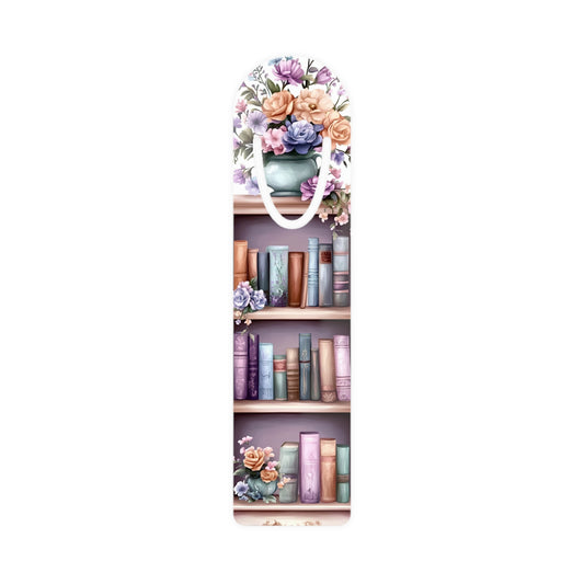 Floral Bookshelf Metal Bookmark - Aesthetic Reading Accessory for Book Lovers