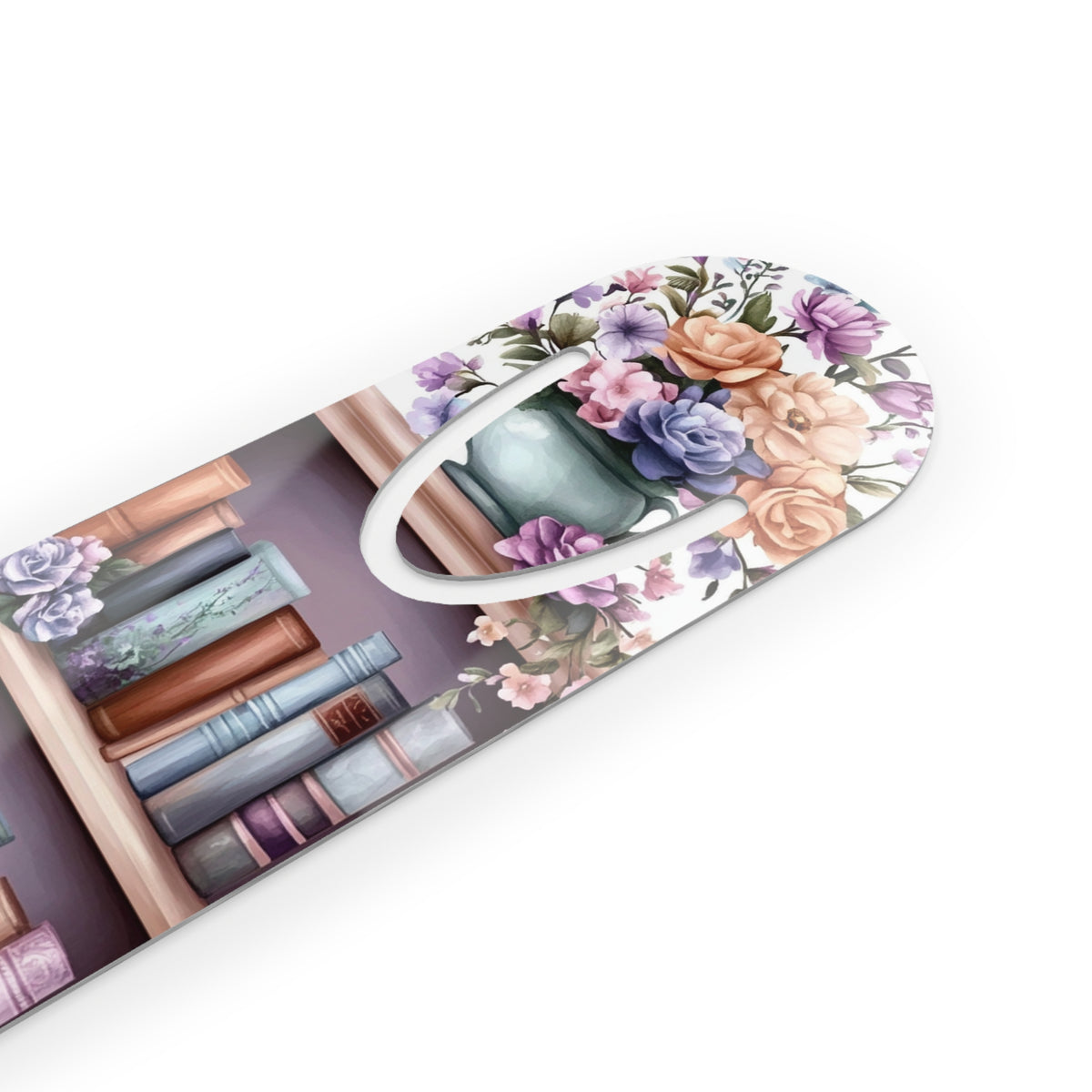 Floral Bookshelf Metal Bookmark - Aesthetic Reading Accessory for Book Lovers