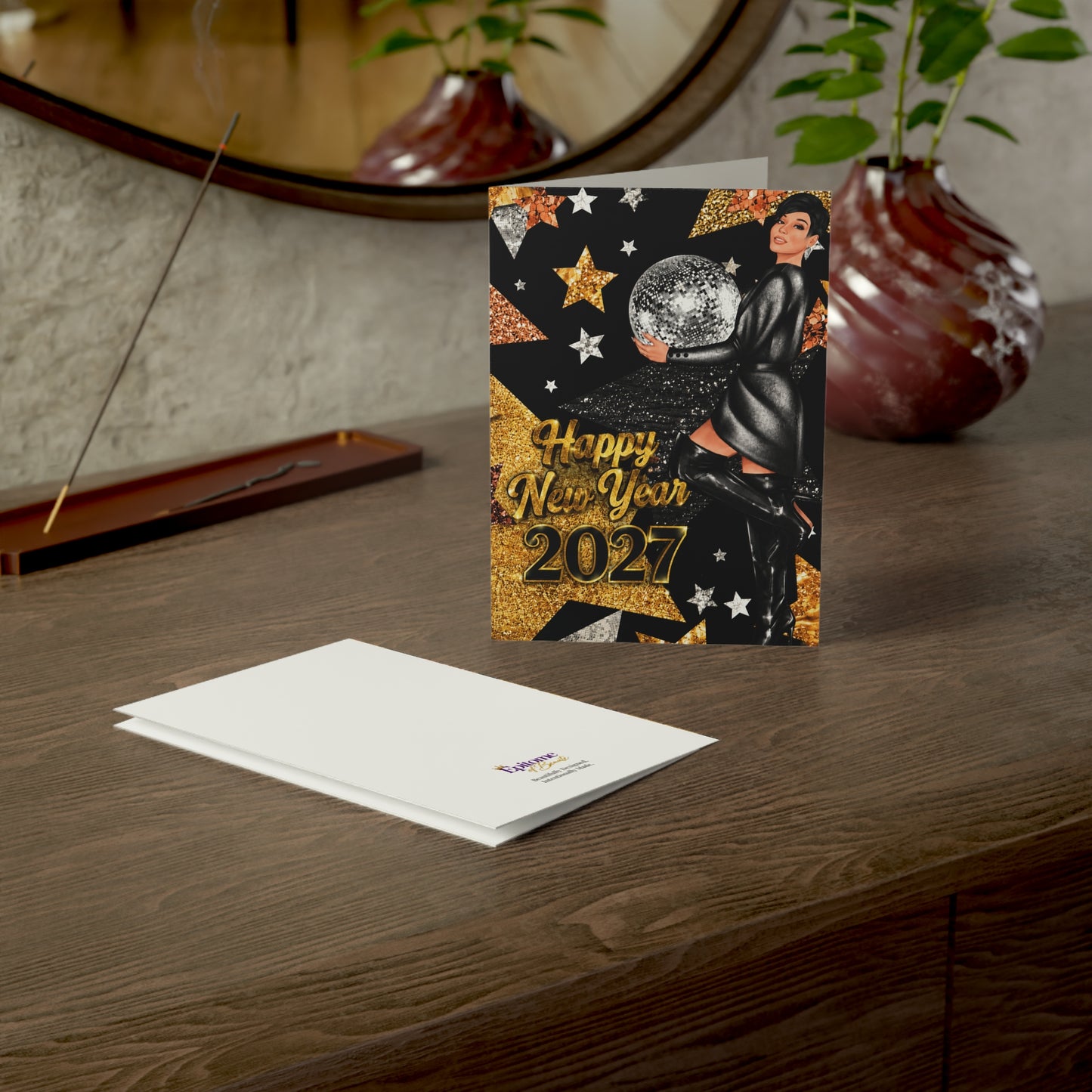 Happy New Year 2027 Glam Greeting Card | Holiday Celebration Card
