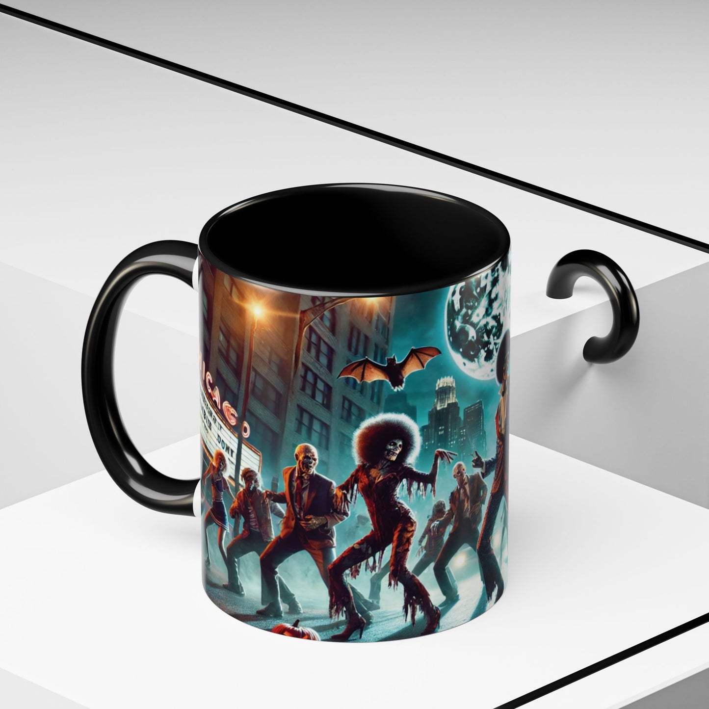 Spooky Black Horror Art Coffee Mug-Thriller Edition