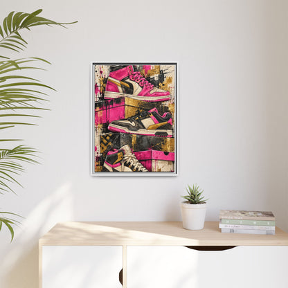 Urban Sole Matte Canvas, Framed Pink Sneaker Wall Art
