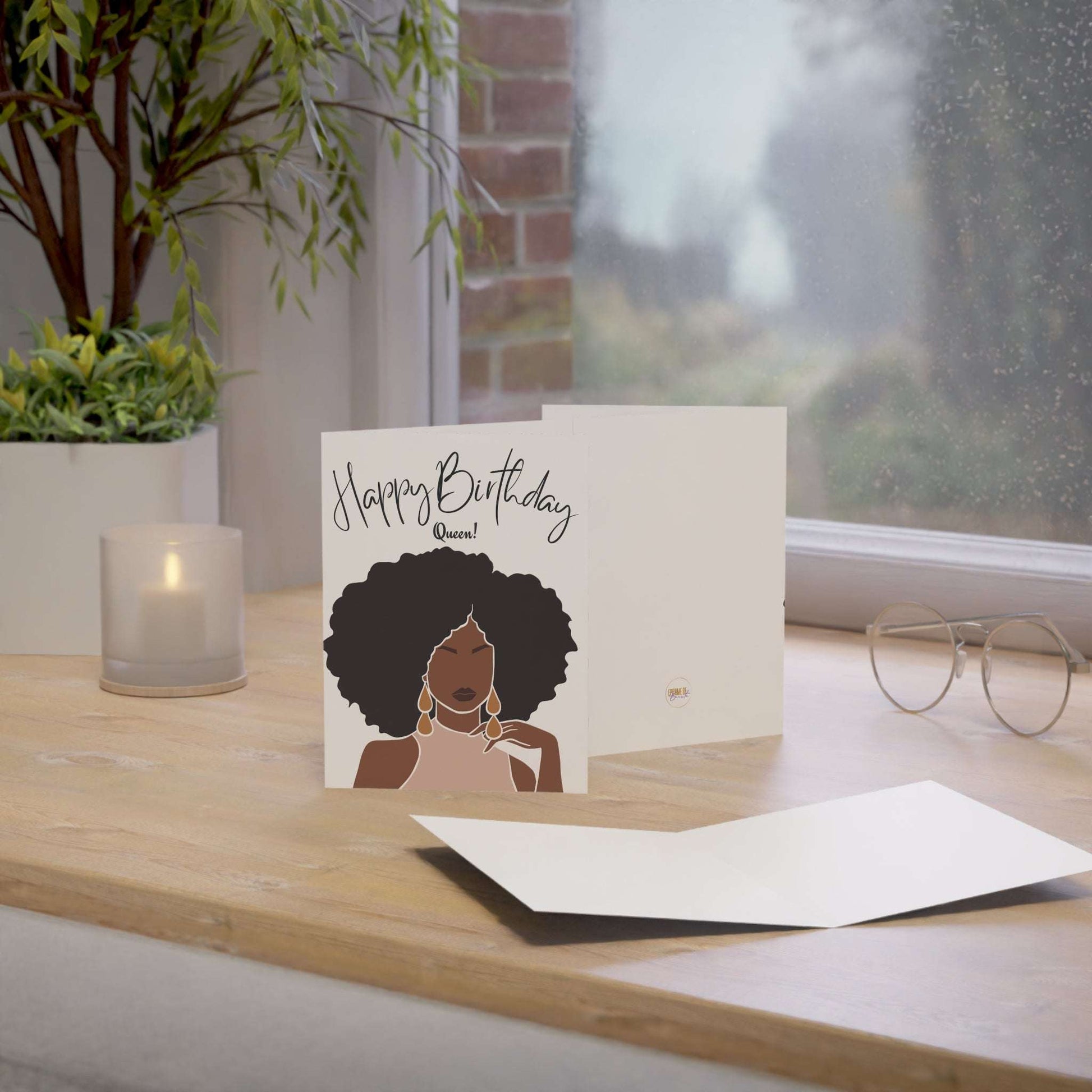 Elegant Birthday Queen Greeting Cards - Pack of 1, or 10 pc