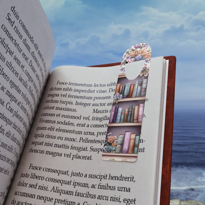 Floral Bookshelf Metal Bookmark - Aesthetic Reading Accessory for Book Lovers