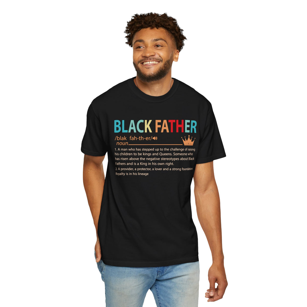 Black Father Definition T-Shirt | Proud Dad Graphic Tee