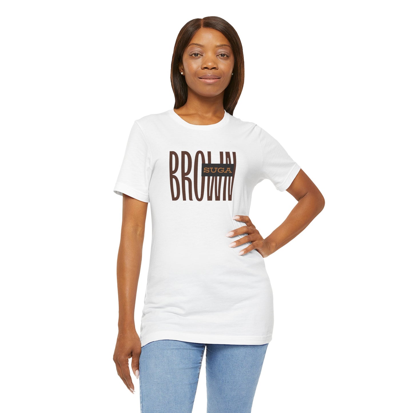 Brown Suga Tee – Retro Brown Typography T-Shirt