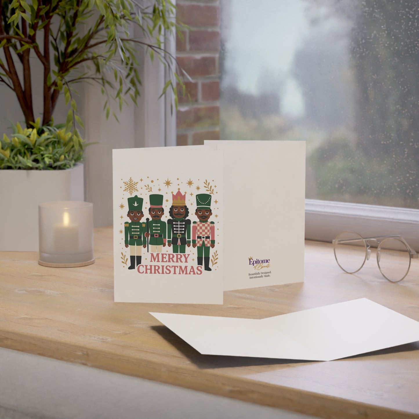 Merry Christmas Black Nutcracker Greeting Cards