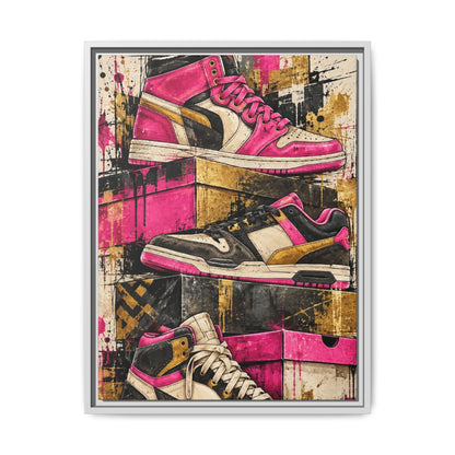 Urban Sole Matte Canvas, Framed Pink Sneaker Wall Art