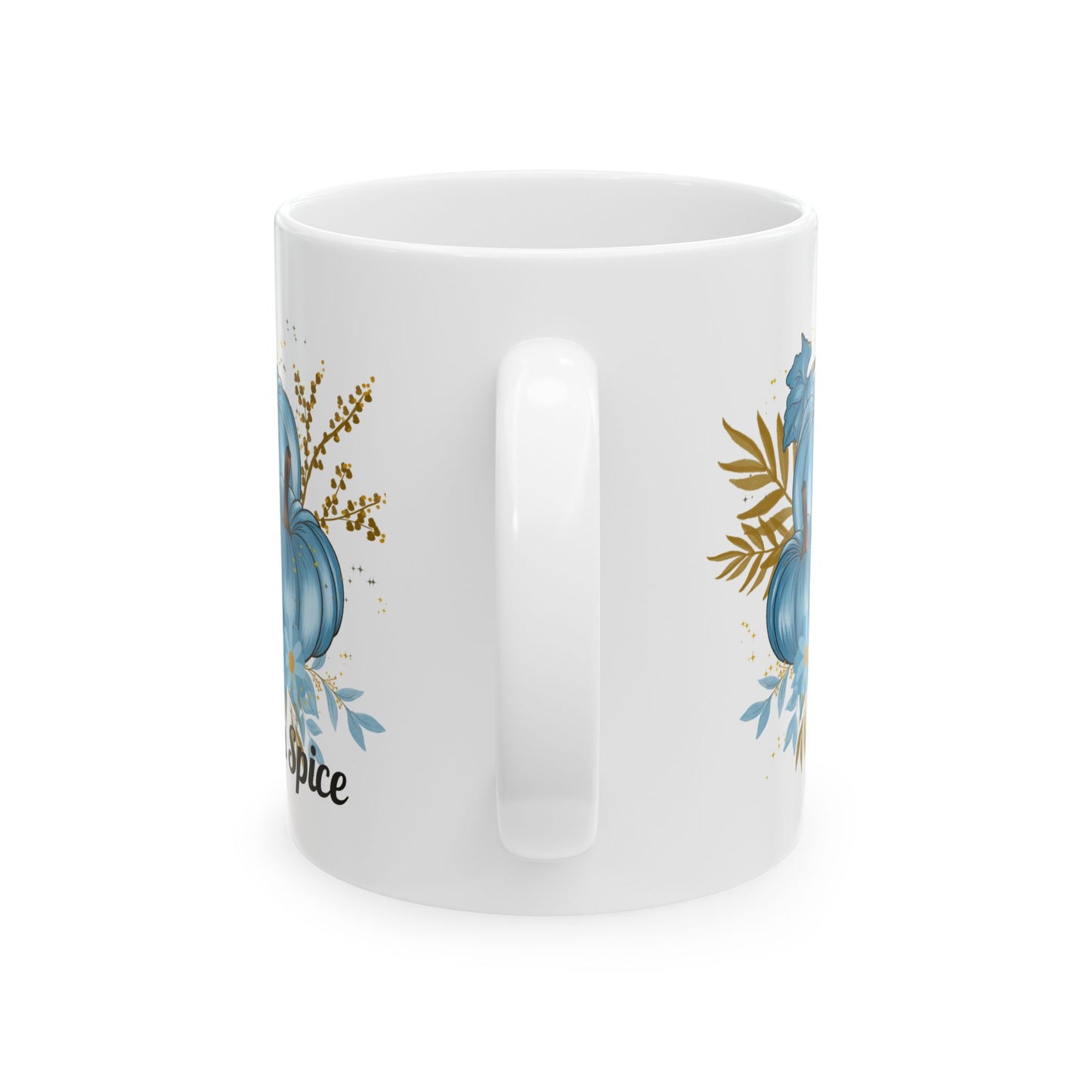 Ceramic Mug, Fall Pumpkin Coffee Mug, Coffee Mugs for Her, Coffee Cup, Women's Mug, Mug with Blue Pumpkins, Fall Season Gifts, Blue Pumpkin