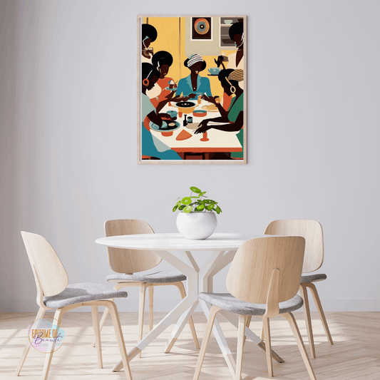 Midcentury Ladies Night Cultural Kitchen Matte Vertical Poster - Celebrating Sisterhood and Community
