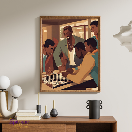 Domino Nights | Mid-Century Black Men Poster